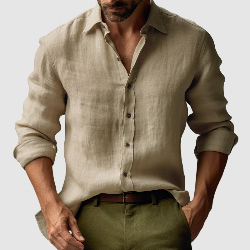 Killian | Men's Linen Shirt with Rolled Sleeves