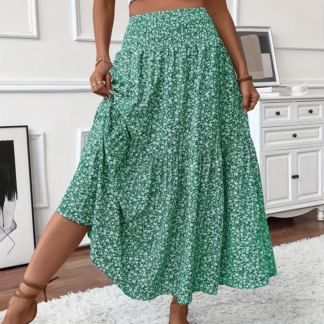 Wren | Women's Floral Smocked Maxi Skirt with Pockets