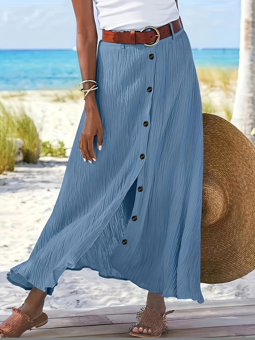 Arden | Women's Slit Maxi Skirt in an A-Line Mid-Waist Fit