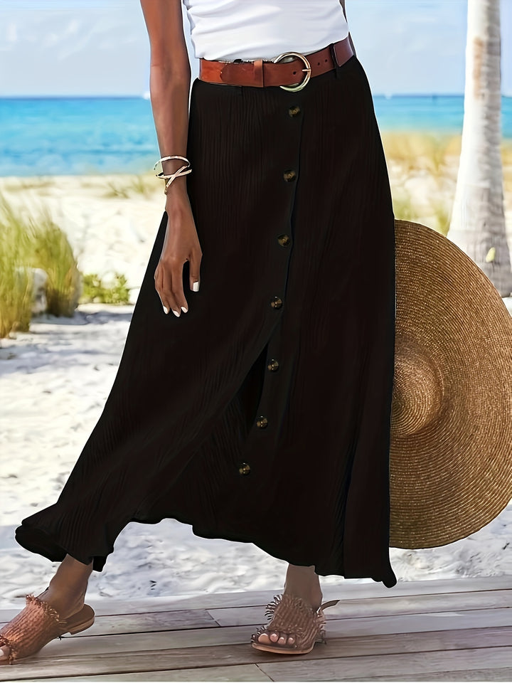 Arden | Women's Slit Maxi Skirt in an A-Line Mid-Waist Fit
