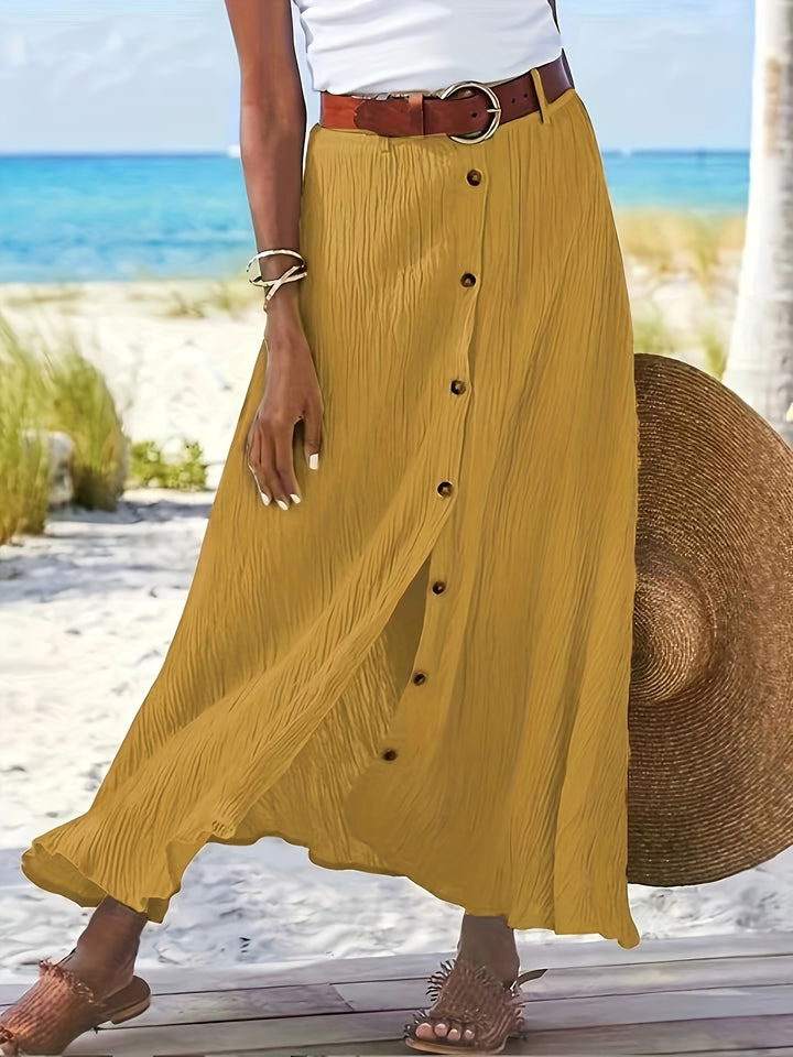 Arden | Women's Slit Maxi Skirt in an A-Line Mid-Waist Fit