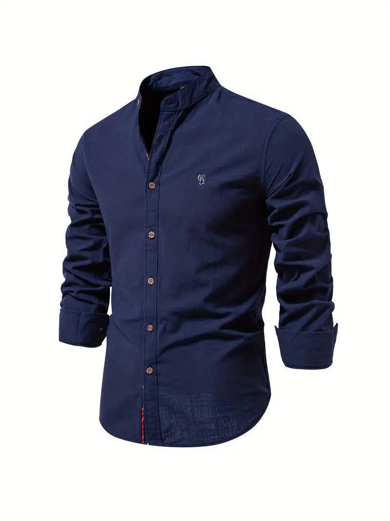 Rowen | Men’s Button Shirt with a Stand Collar