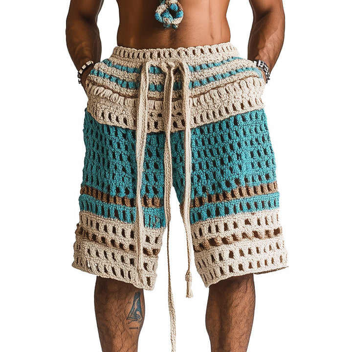 Rafael | Men's Crochet Shorts with Drawstring Detail