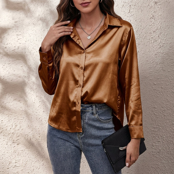 Genevieve | Women's Satin Blouse for Effortless Elegance