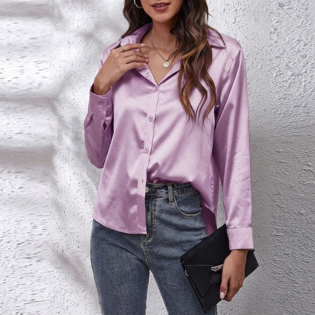 Genevieve | Women's Satin Blouse for Effortless Elegance