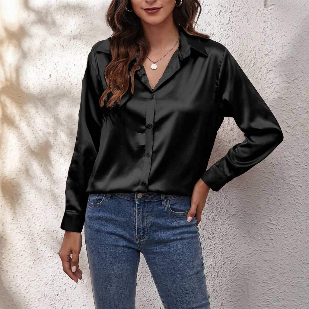Genevieve | Women's Satin Blouse for Effortless Elegance