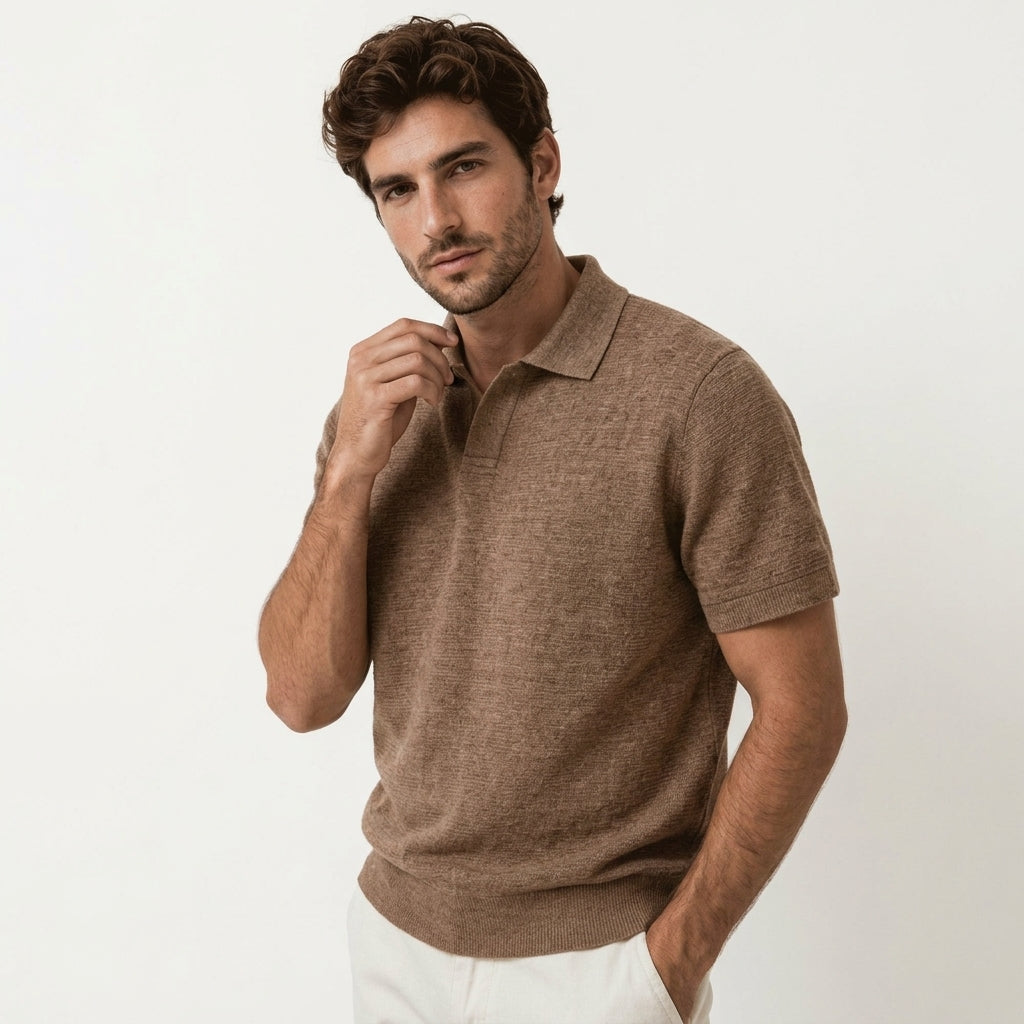 Roven | Men's Polo Shirt in Classic Beige
