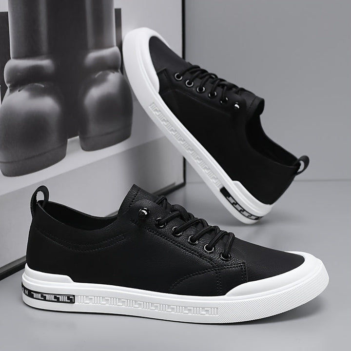 Rafael | Men's White Trainers with Geometric Sole