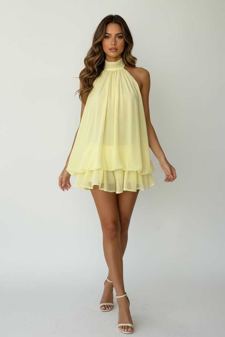 Elodie | Women’s Mini Dress featuring a Halter Neckline