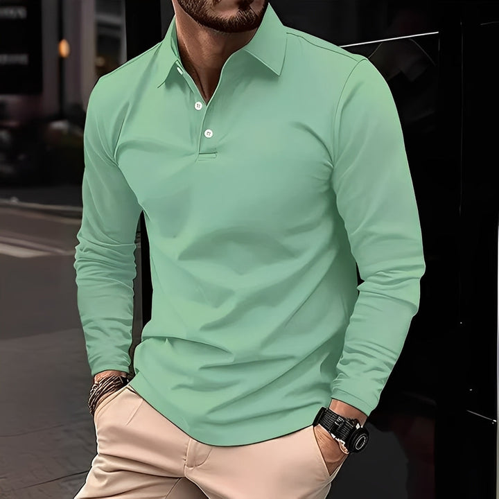 Mason | Men’s Long Sleeve Polo Shirt in a Clean Casual Fit