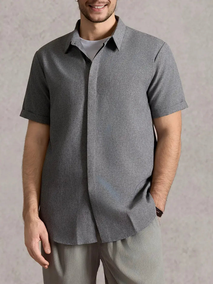 Niall | Men's Short Sleeve Shirt in Classic Grey