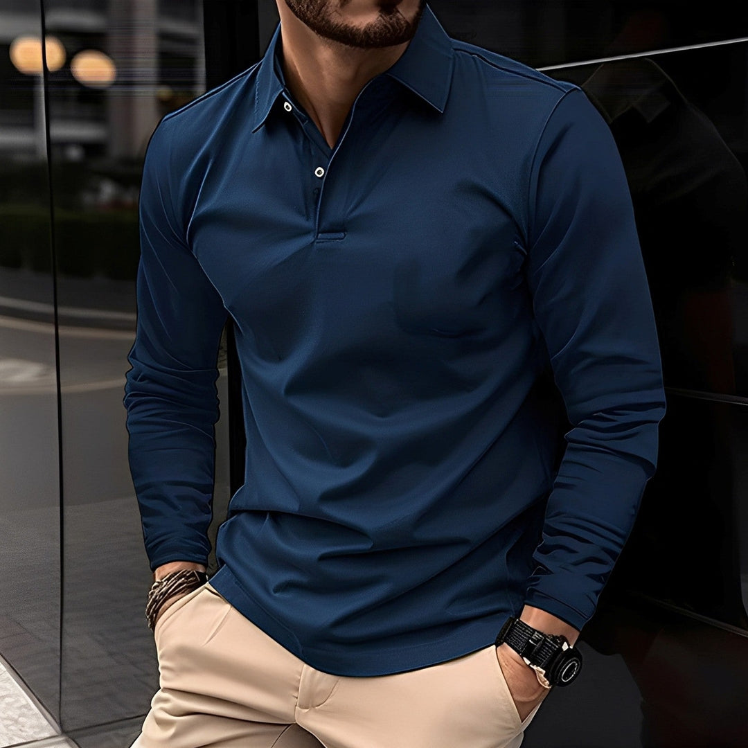 Mason | Men’s Long Sleeve Polo Shirt in a Clean Casual Fit