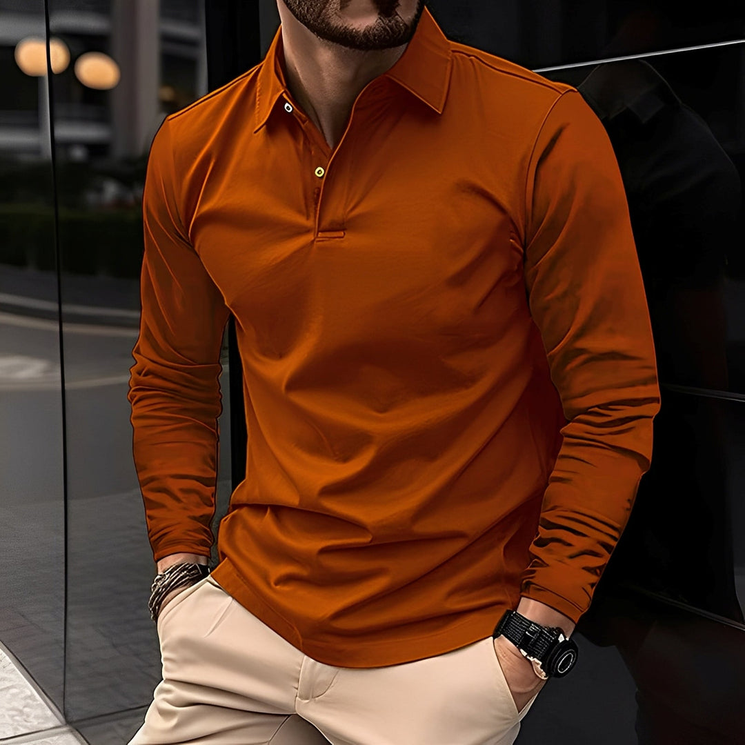 Mason | Men’s Long Sleeve Polo Shirt in a Clean Casual Fit