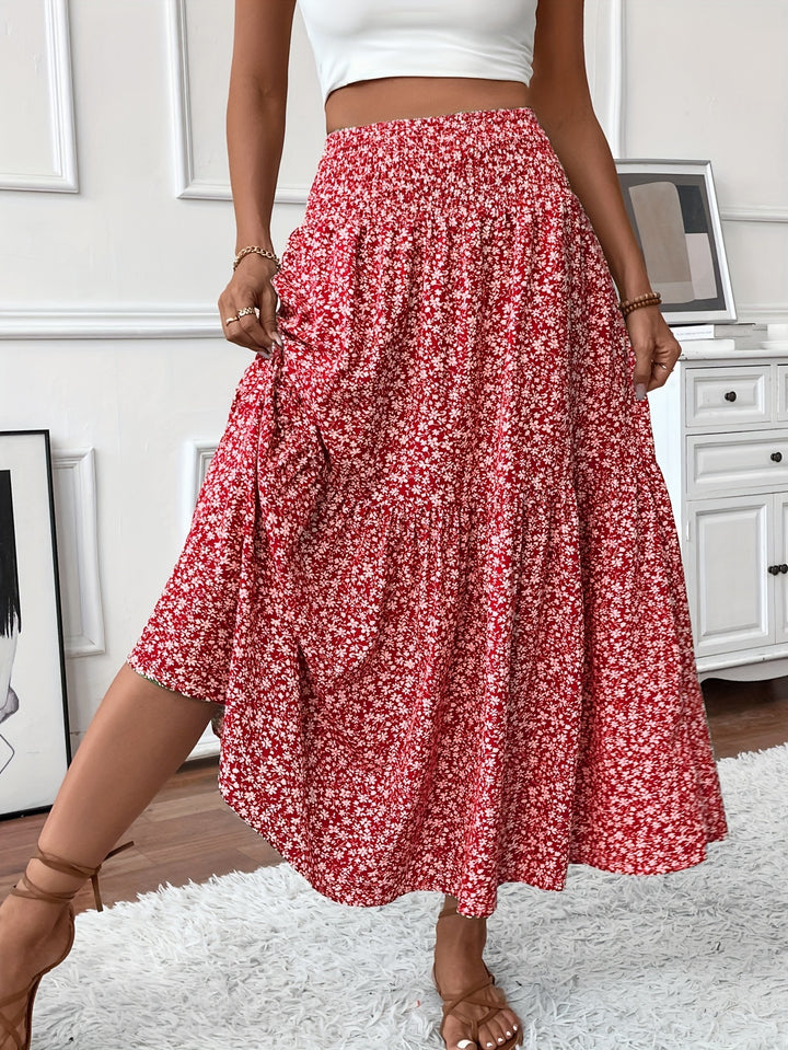 Wren | Women's Floral Smocked Maxi Skirt with Pockets