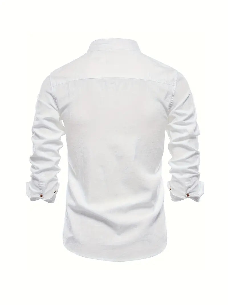 Rowen | Men’s Button Shirt with a Stand Collar