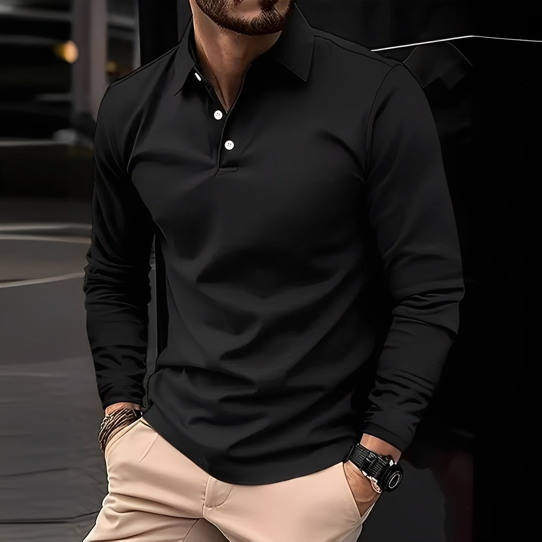 Mason | Men’s Long Sleeve Polo Shirt in a Clean Casual Fit