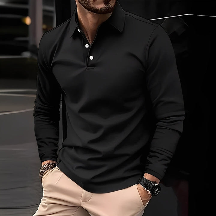 Mason | Men’s Long Sleeve Polo Shirt in a Clean Casual Fit