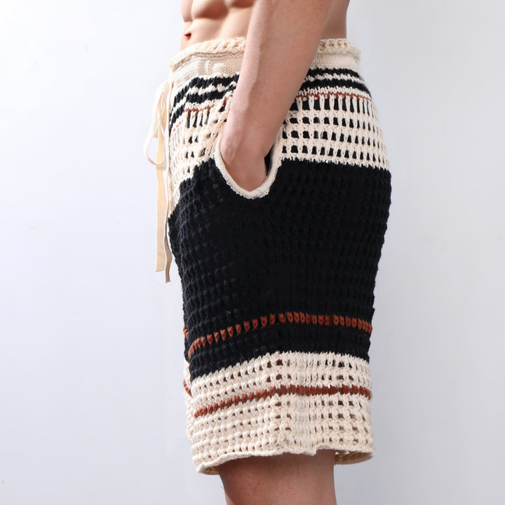 Rafael | Men's Crochet Shorts with Drawstring Detail