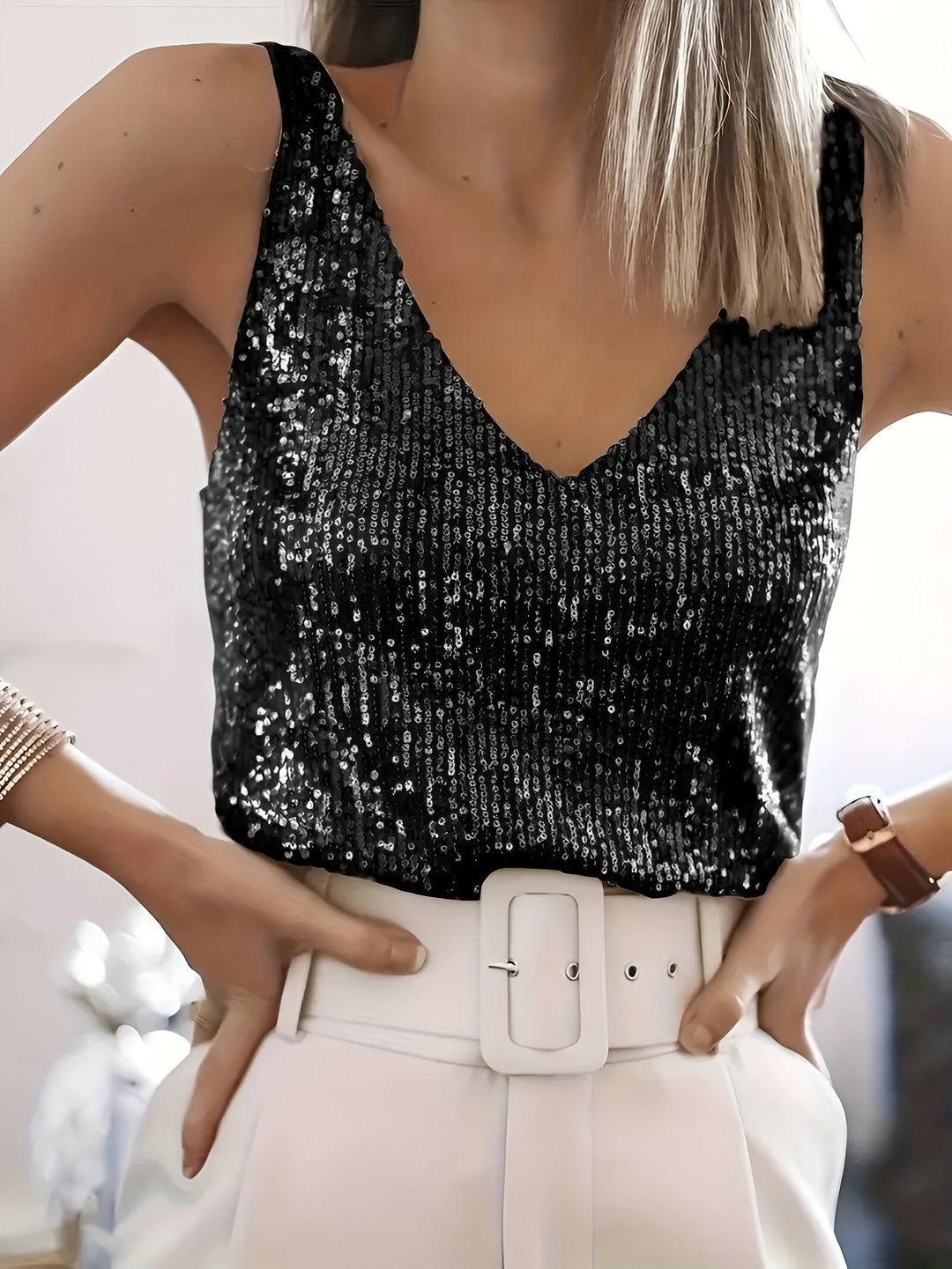 Fleur | Women's Sequin Top for Evening Glamour