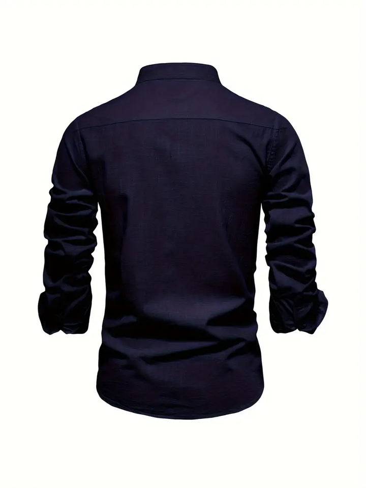Rowen | Men’s Button Shirt with a Stand Collar