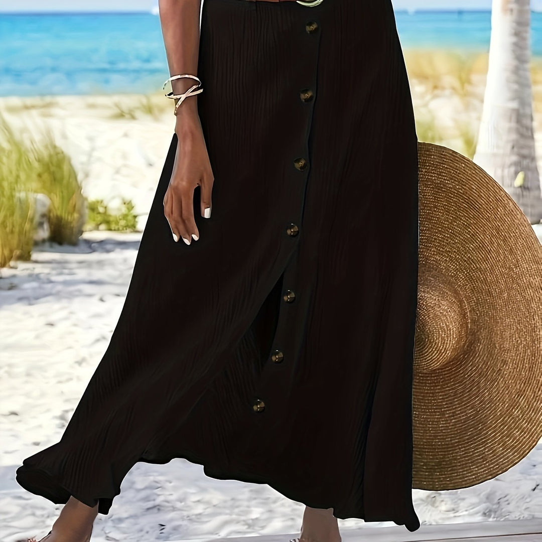 Arden | Women's Slit Maxi Skirt in an A-Line Mid-Waist Fit