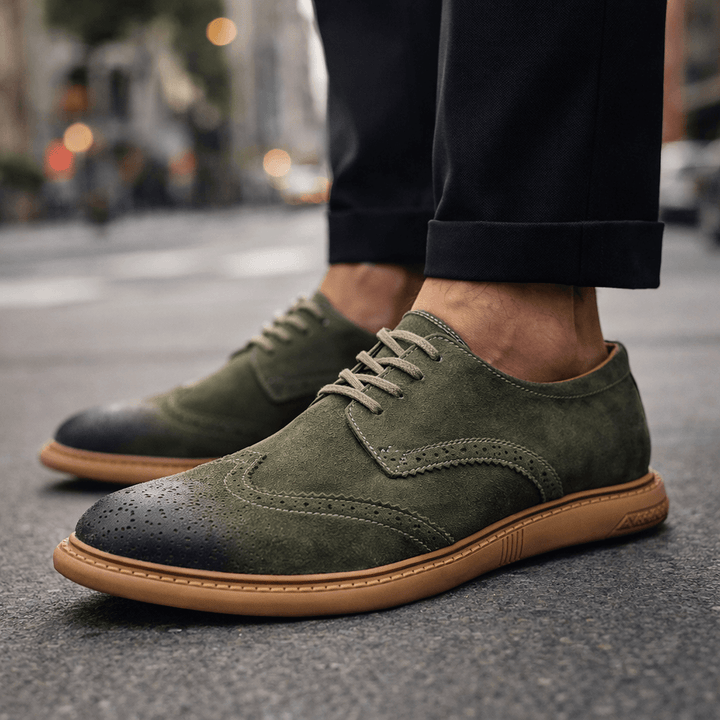 Fletcher | Men's Suede Brogues with Contrast Sole