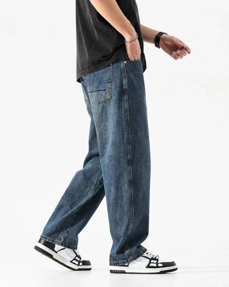 Rigid Washed Denim Jeans