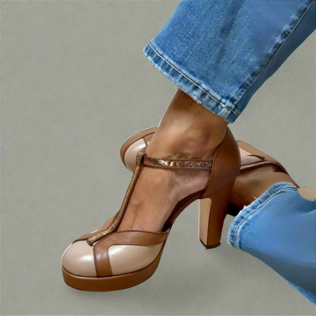 Elegant Heeled Shoe | Stylish Vintage Look Heels