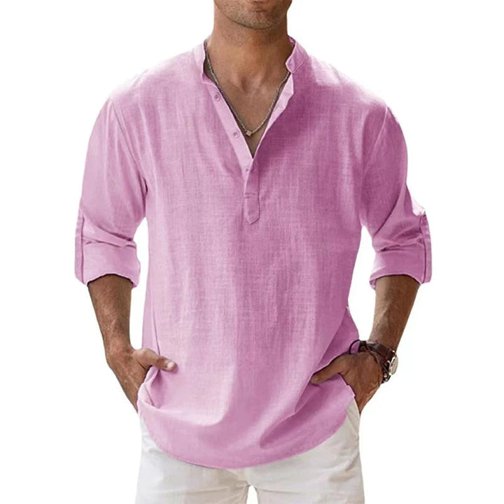 Arlo | Men’s Linen Shirt featuring a Split Neckline
