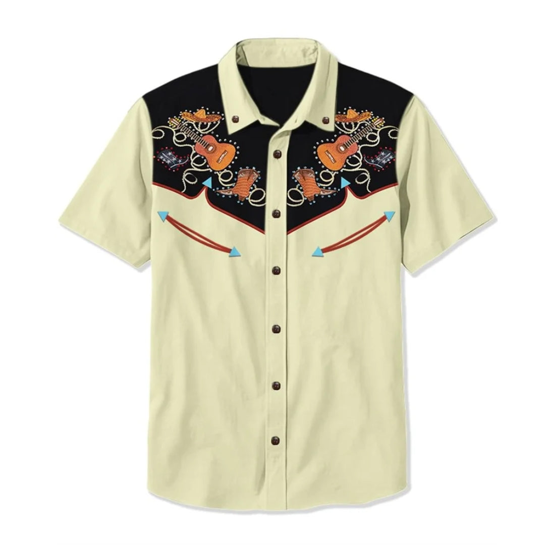Aston | Men's Western Shirt with Bold Embroidery