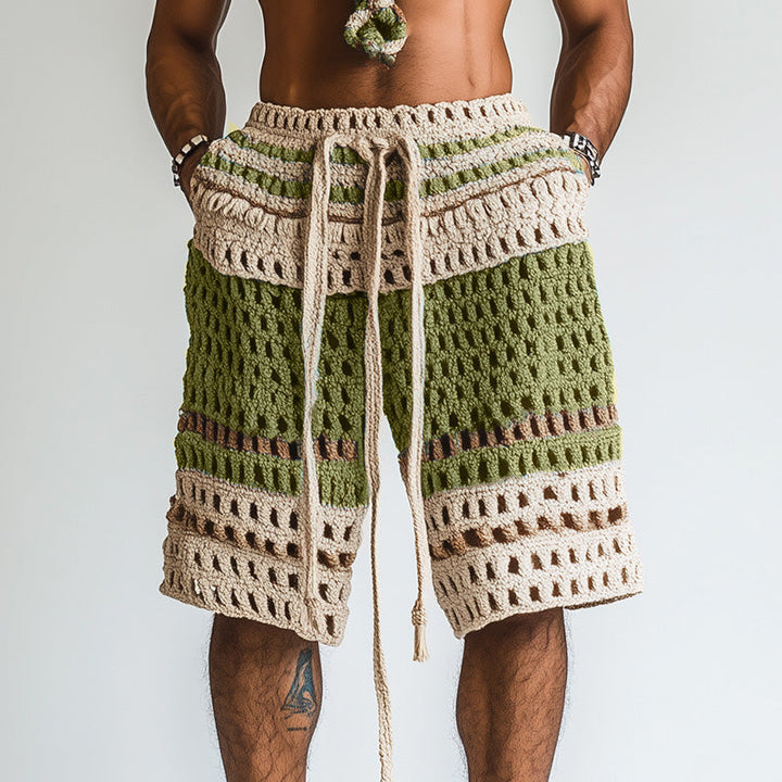 Rafael | Men's Crochet Shorts with Drawstring Detail