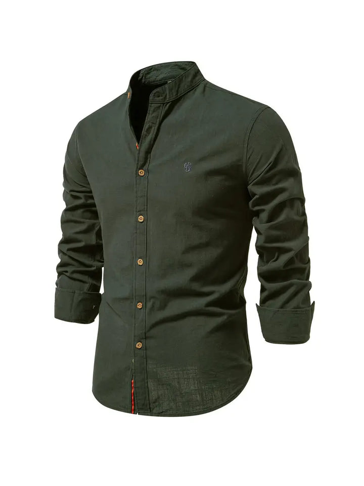 Rowen | Men’s Button Shirt with a Stand Collar
