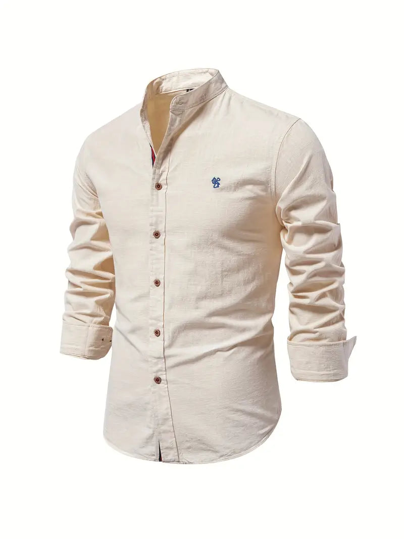 Rowen | Men’s Button Shirt with a Stand Collar