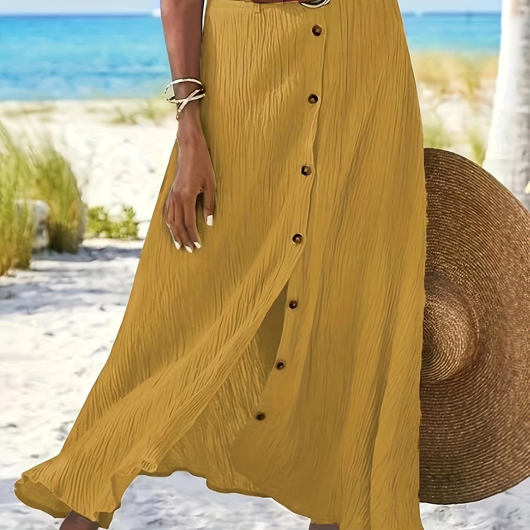 Arden | Women's Slit Maxi Skirt in an A-Line Mid-Waist Fit