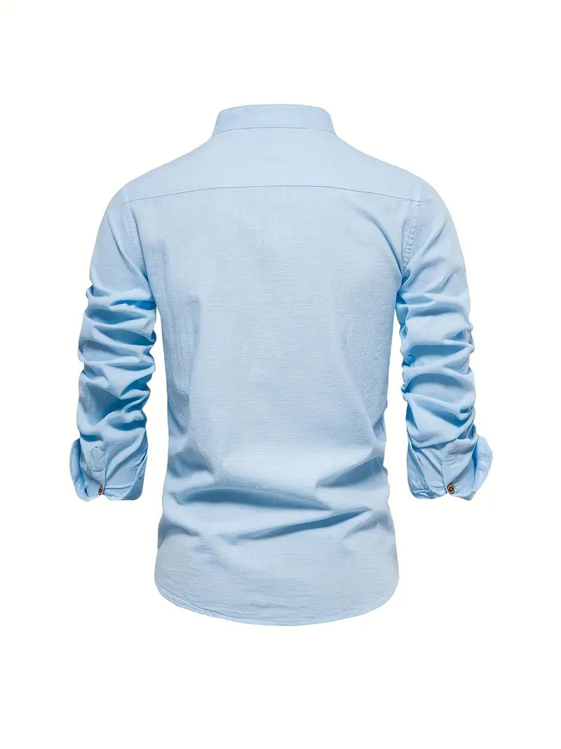 Rowen | Men’s Button Shirt with a Stand Collar