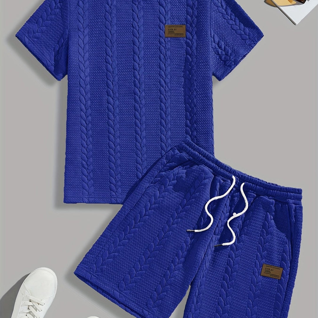 Mercer | Men's Wheat Ear Jacquard T-Shirt and Drawstring Shorts Set