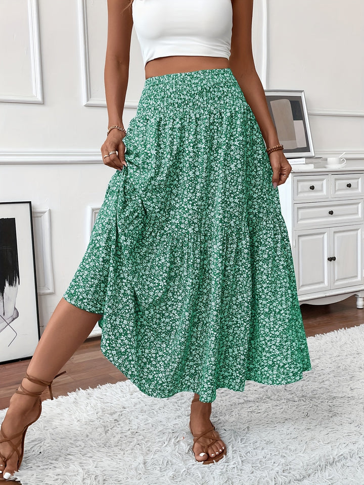 Wren | Women's Floral Smocked Maxi Skirt with Pockets