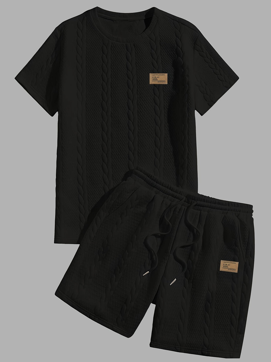 Mercer | Men's Wheat Ear Jacquard T-Shirt and Drawstring Shorts Set