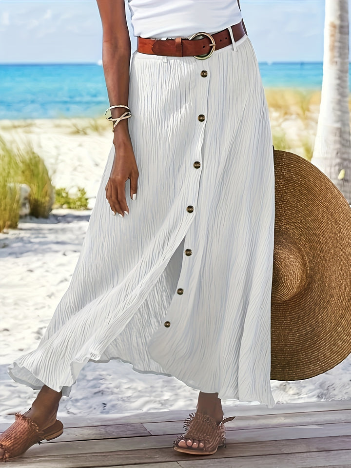 Arden | Women's Slit Maxi Skirt in an A-Line Mid-Waist Fit