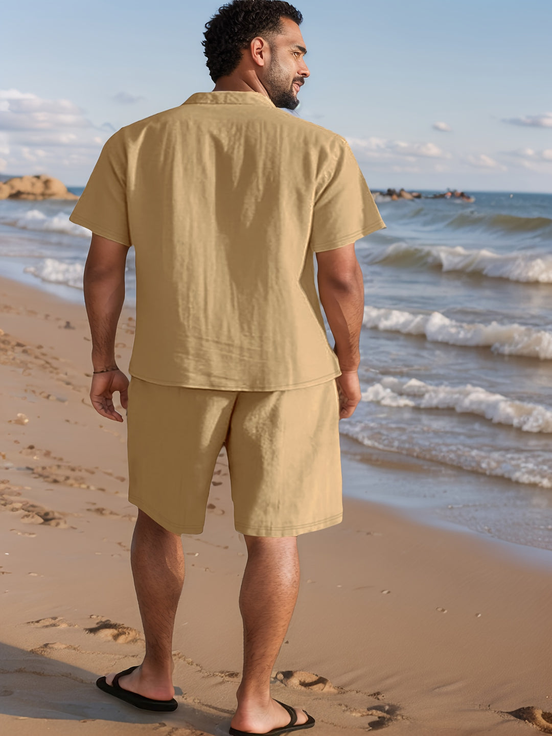 Hadley | Men's Woven Short Sleeve Shirt and Beach Shorts Set