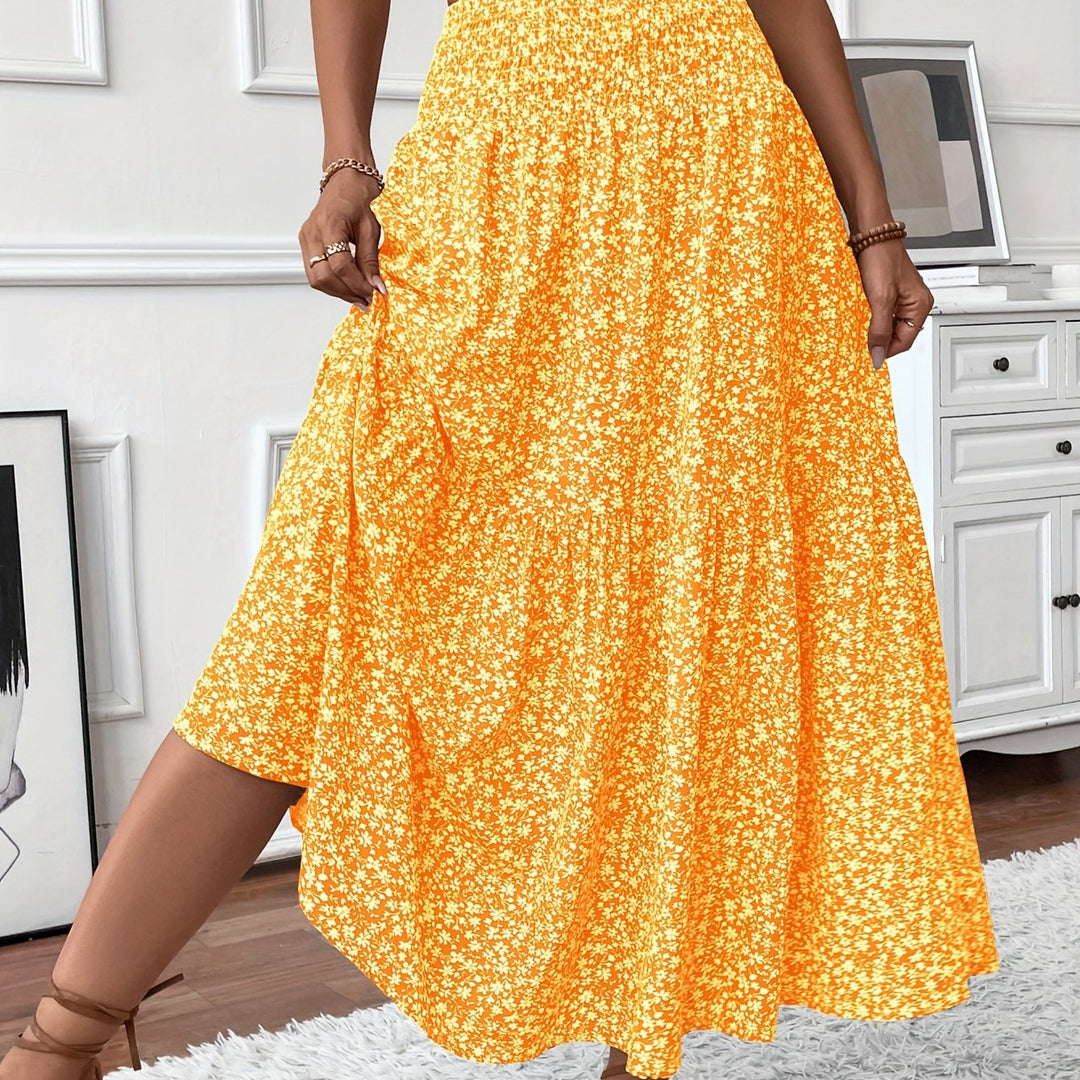 Wren | Women's Floral Smocked Maxi Skirt with Pockets