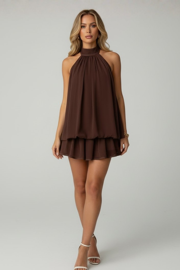 Elodie | Women’s Mini Dress featuring a Halter Neckline