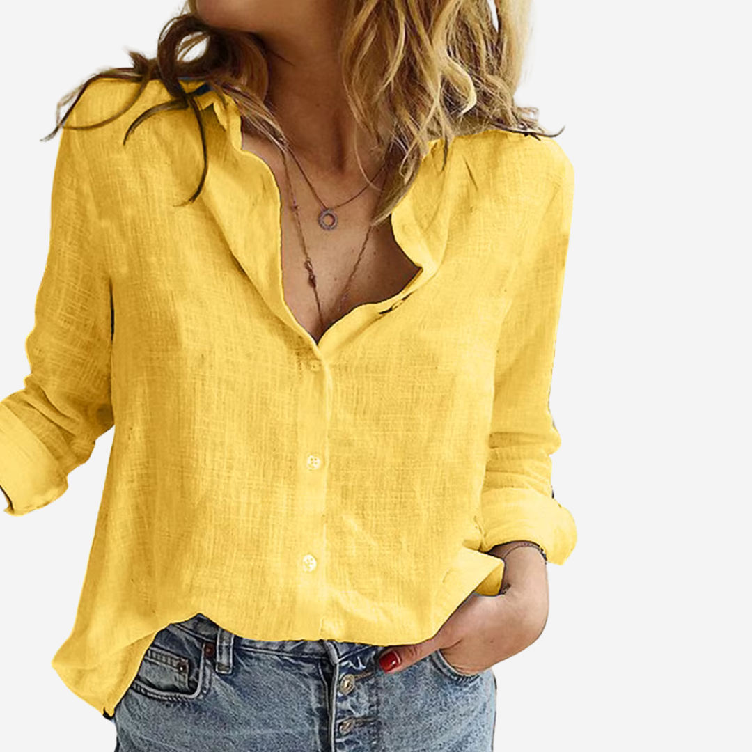 Elowen | Women's Linen Shirt with Rolled Sleeves