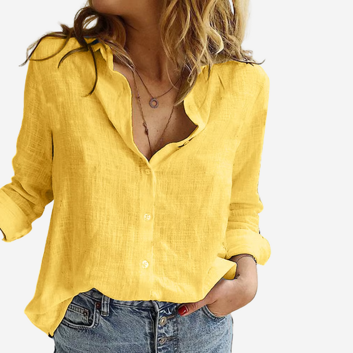Elowen | Women's Linen Shirt with Rolled Sleeves