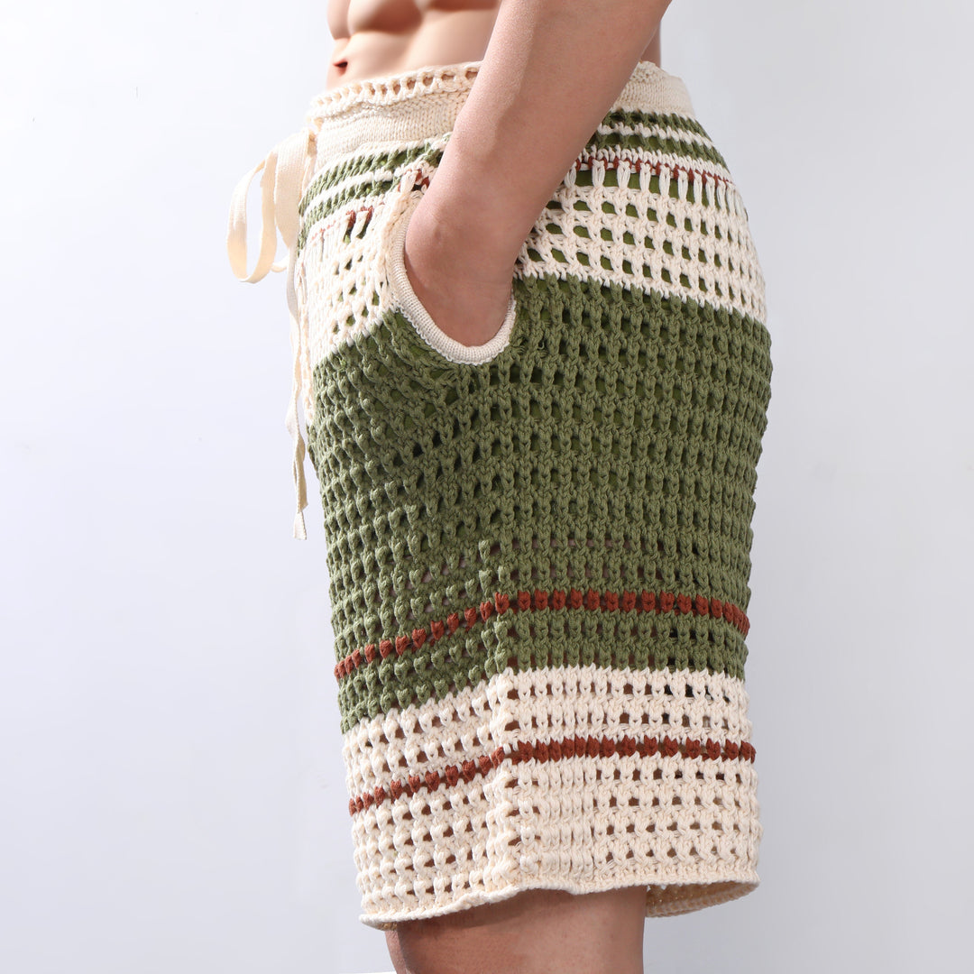 Rafael | Men's Crochet Shorts with Drawstring Detail