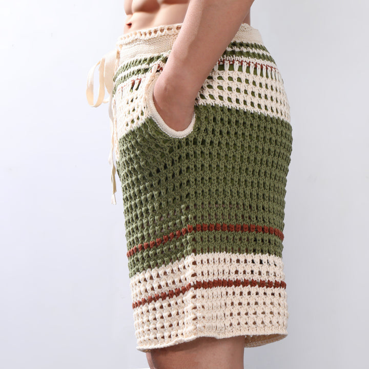 Rafael | Men's Crochet Shorts with Drawstring Detail