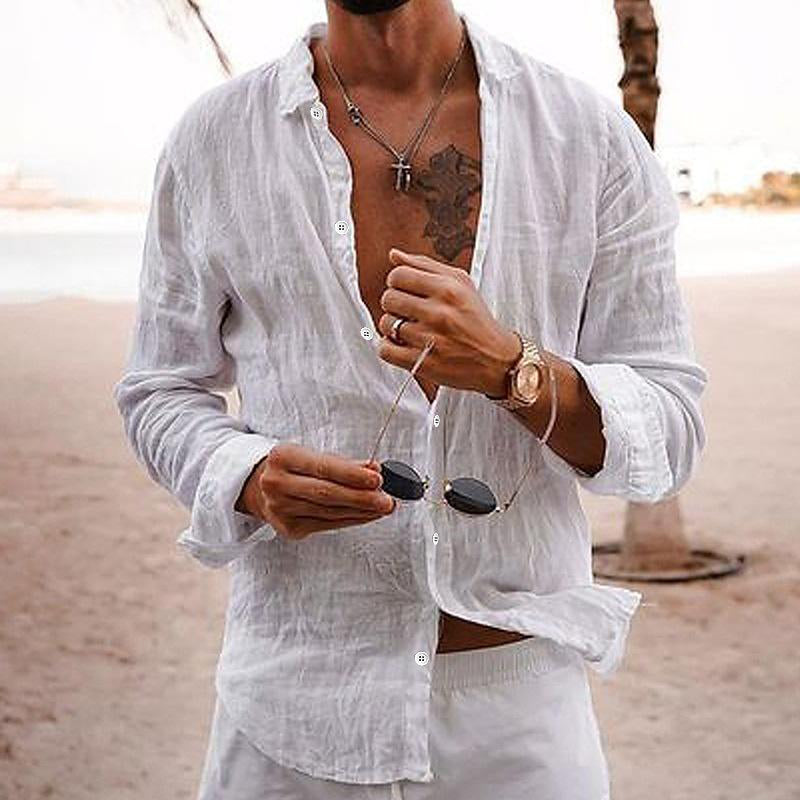 Percy | Men's Linen Shirt for Beach Days