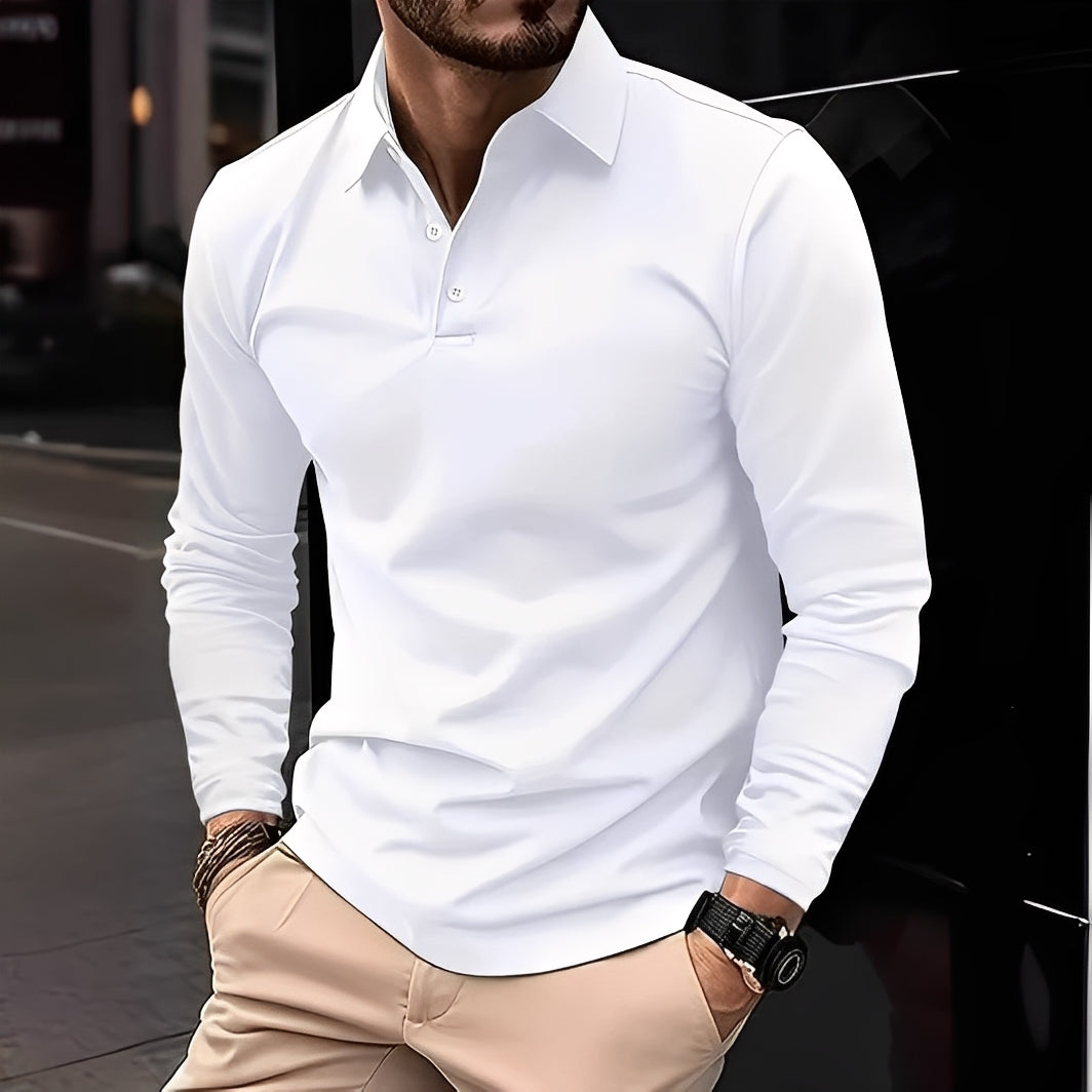 Mason | Men’s Long Sleeve Polo Shirt in a Clean Casual Fit