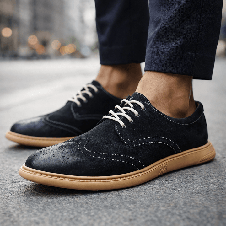 Fletcher | Men's Suede Brogues with Contrast Sole