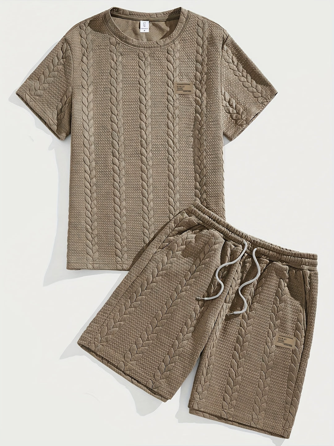 Mercer | Men's Wheat Ear Jacquard T-Shirt and Drawstring Shorts Set